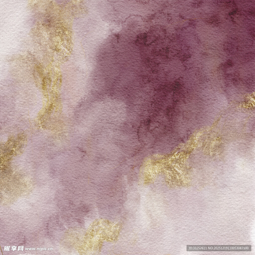 淡紫色金纹抽象水彩背景
