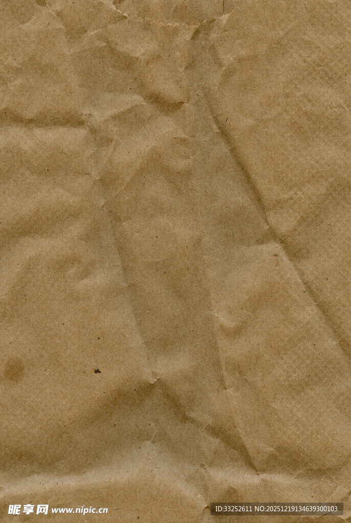 皱巴巴的棕色纸张纹理