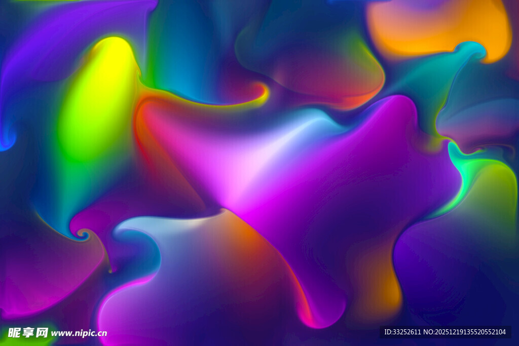 梦幻多彩流体艺术图案