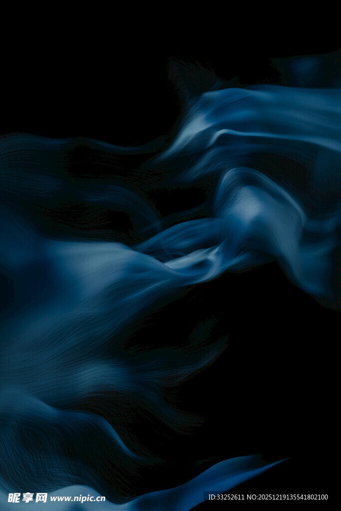 蓝色烟雾动态抽象画面