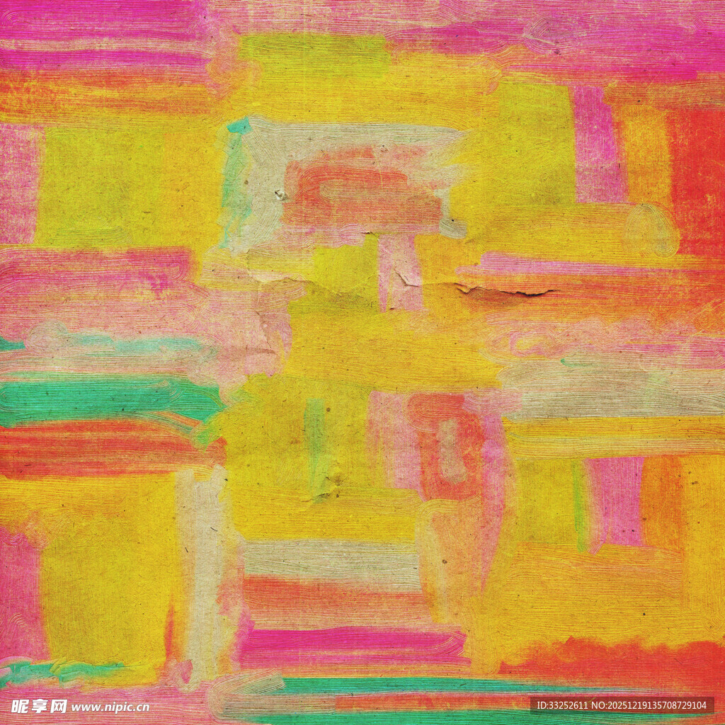 抽象多彩几何色块画作