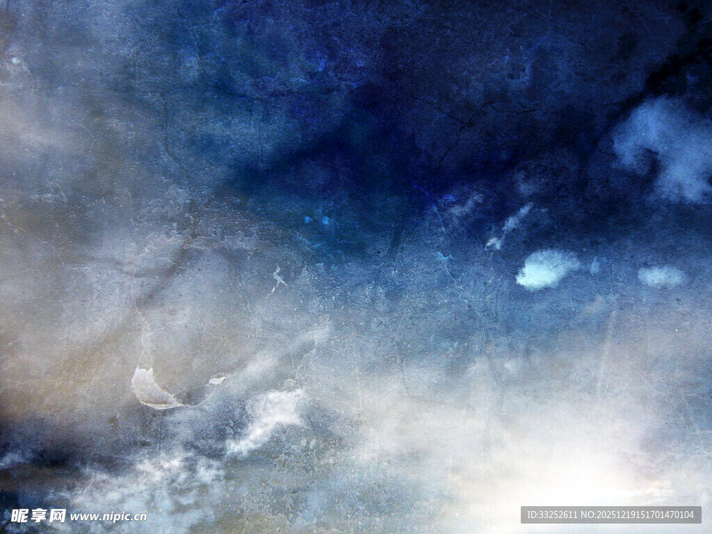 梦幻蓝色水彩抽象背景图