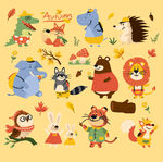 可爱动物卡通图案集合