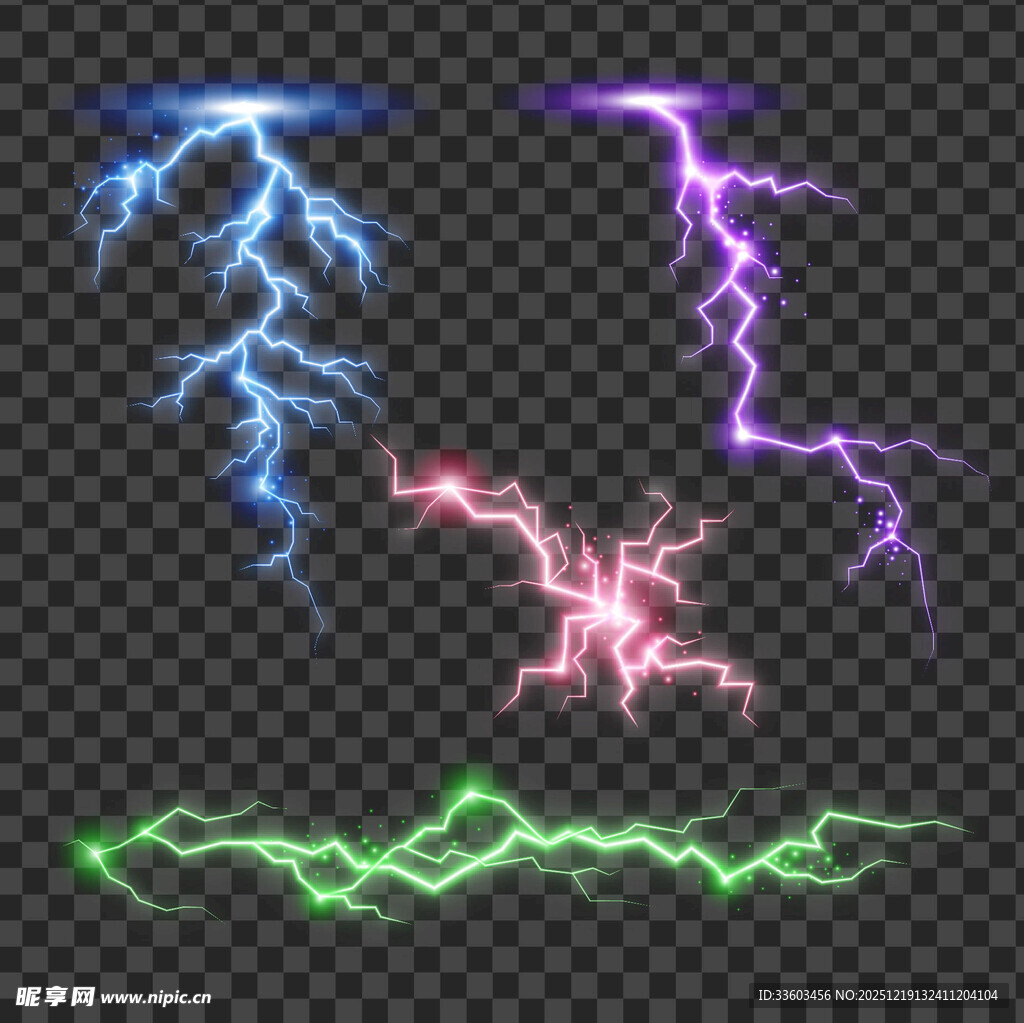 多彩闪电特效图案集合