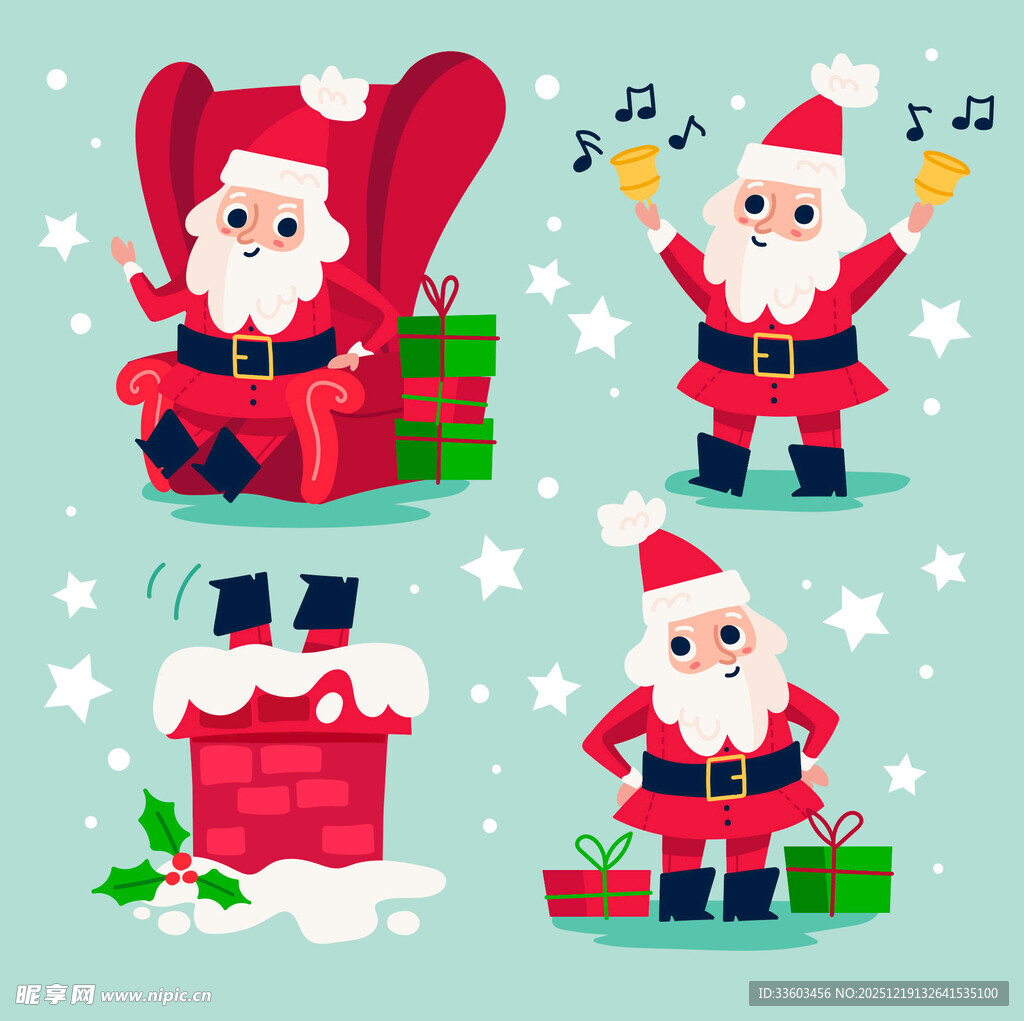圣诞老人节日欢乐场景