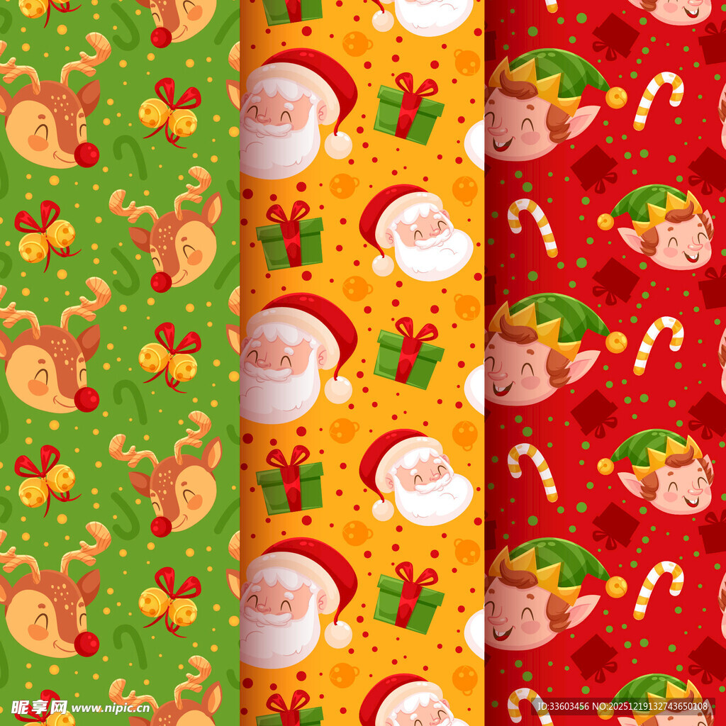 圣诞主题多彩图案集合