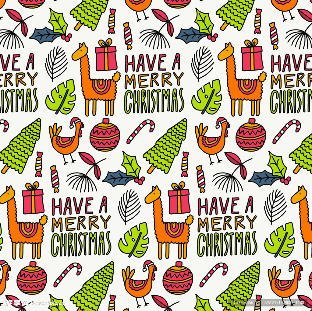 圣诞主题卡通图案集合