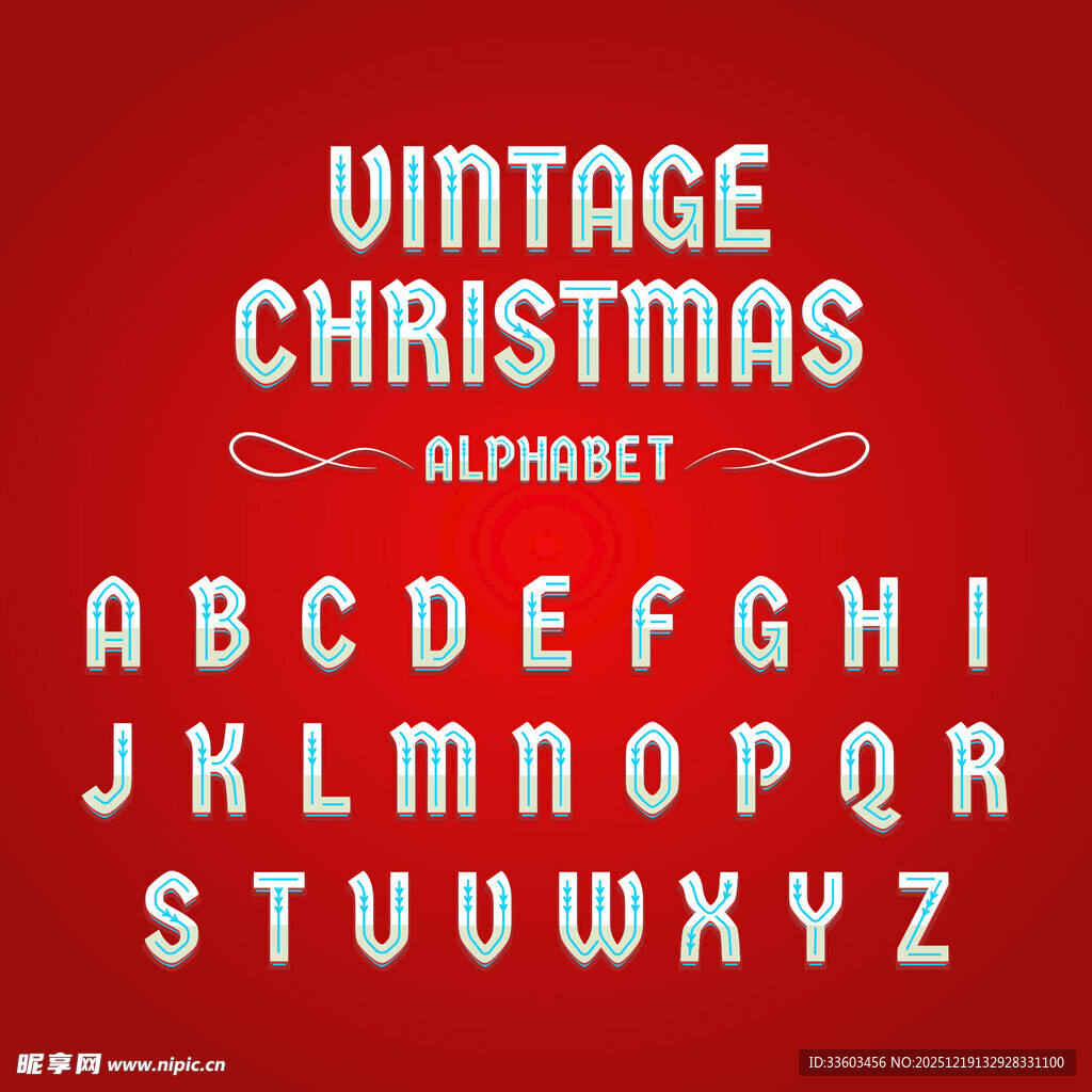 复古圣诞字母字体展示