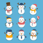 可爱雪人插画集合
