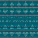 蓝底爱心针织图案纹理