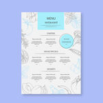 简约手绘风餐厅菜单设计