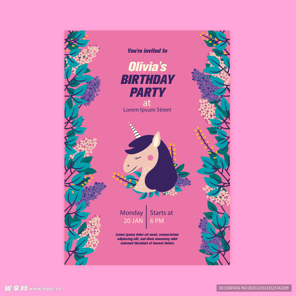 猫咪生日派对邀请函