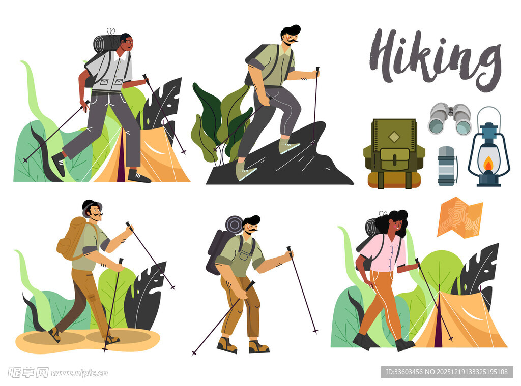 户外徒步旅行者的精彩瞬间