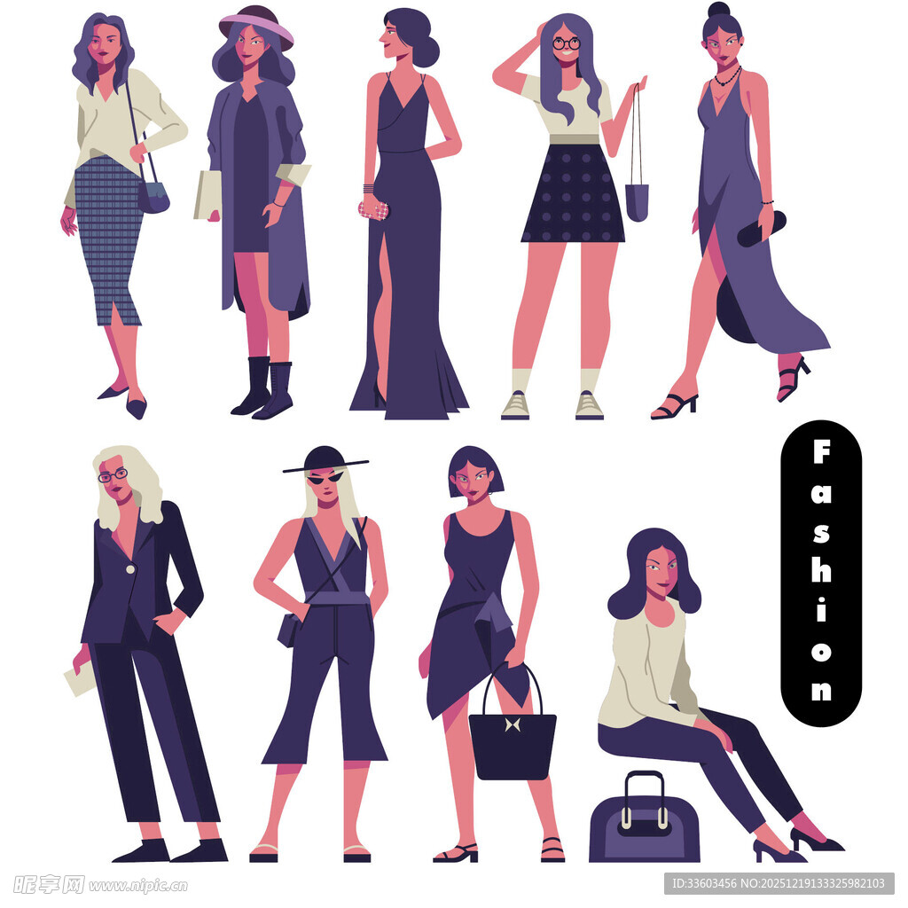 时尚女性穿搭造型集合