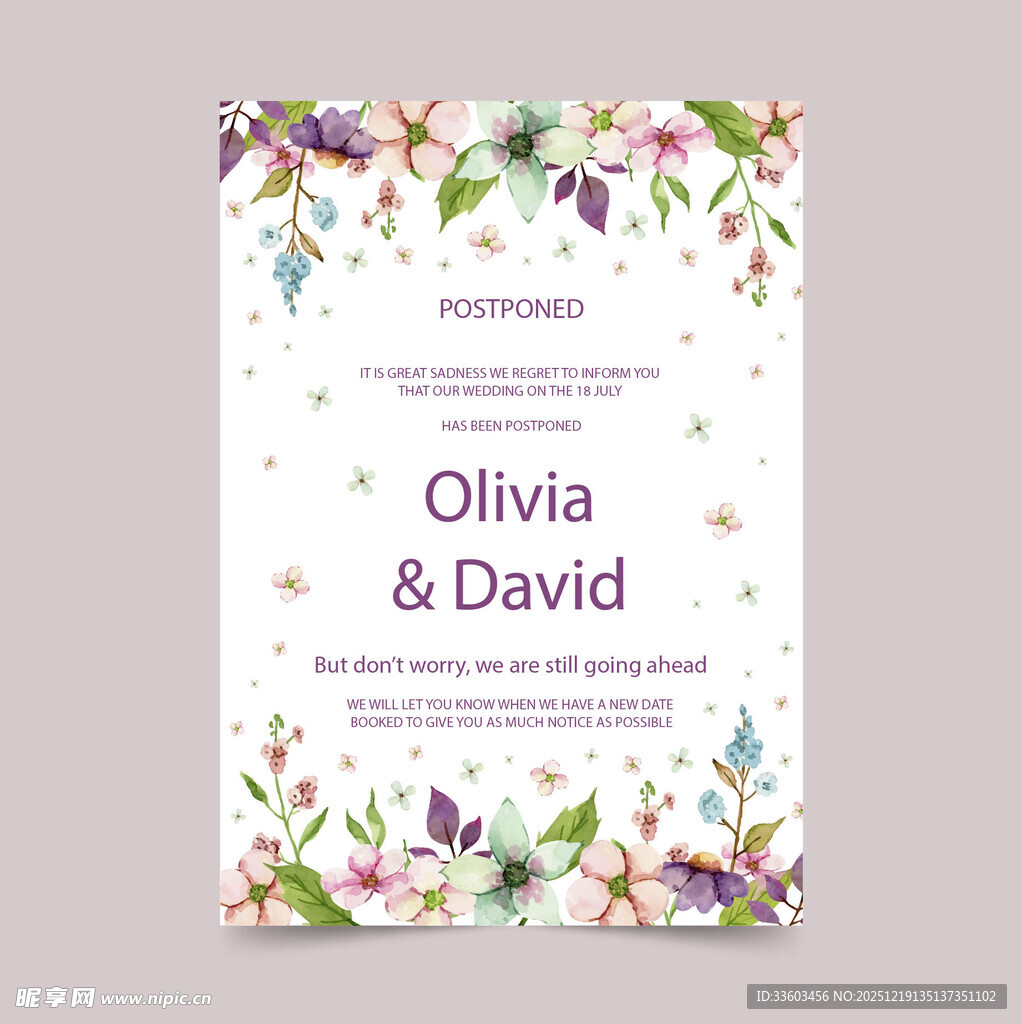 花卉婚礼请柬设计