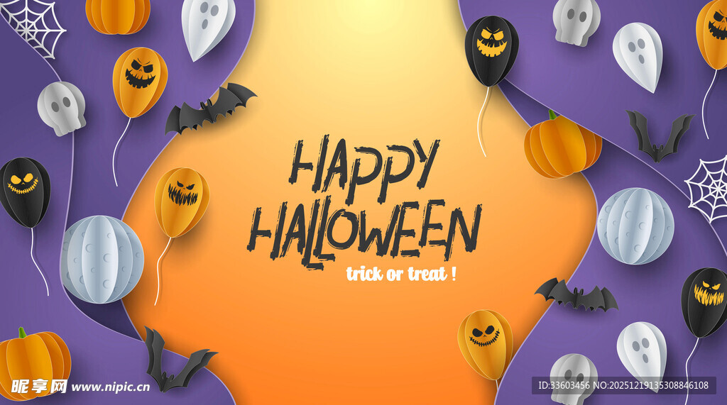 万圣节欢乐背景装饰图