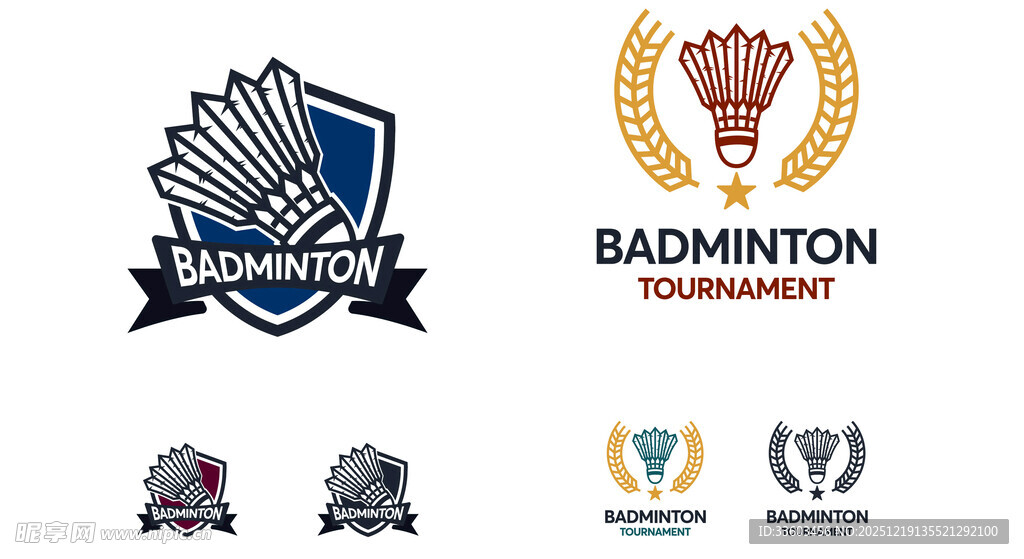 羽毛球赛事相关标志集合