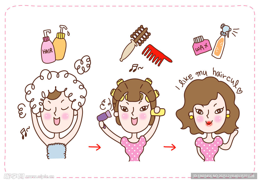 女孩护肤化妆的多样瞬间