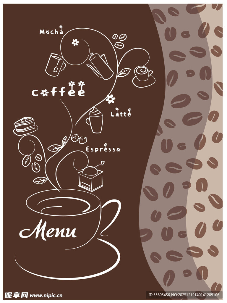 咖啡主题菜单设计图