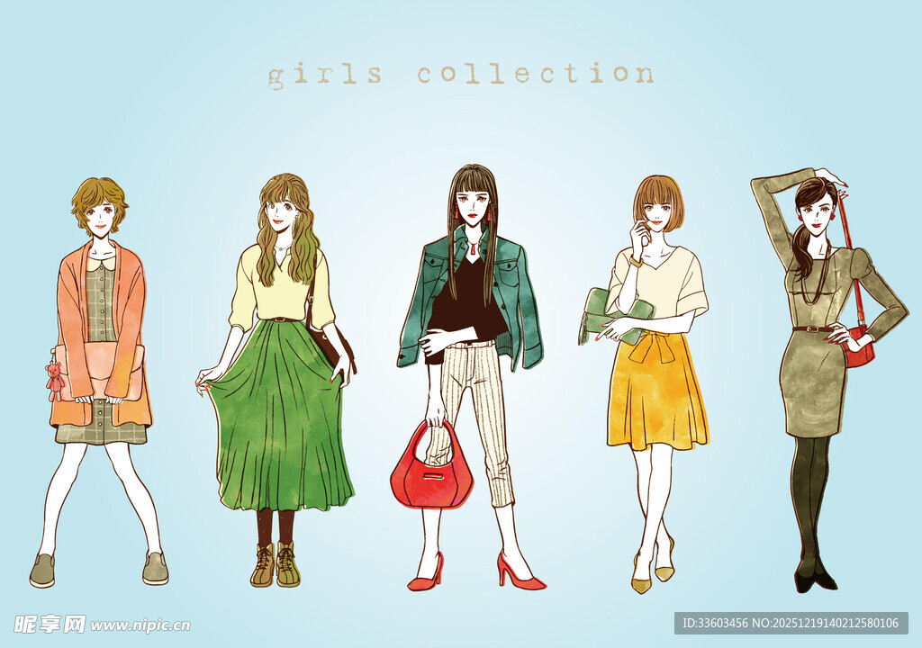 时尚少女穿搭展示