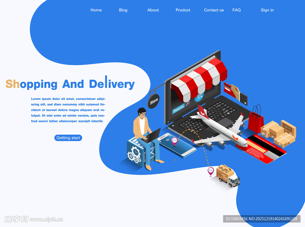 物流与航运场景插画