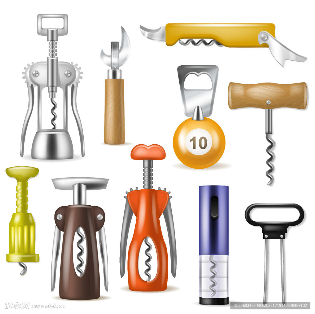 多样开瓶器展示