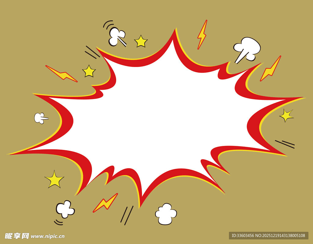 爆炸效果边框设计元素