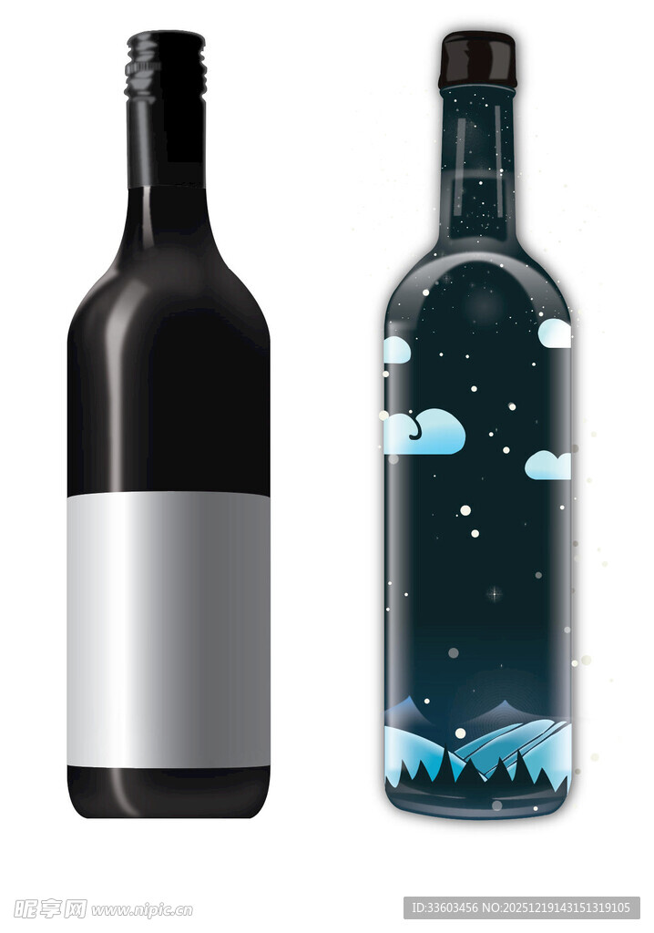 创意酒瓶设计与星空元素