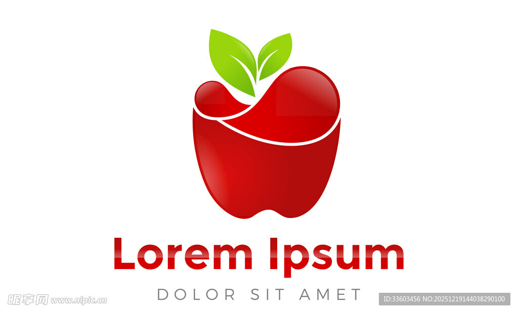 苹果绿叶标志设计