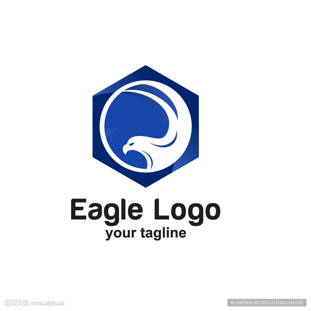 鹰主题六边形标志设计