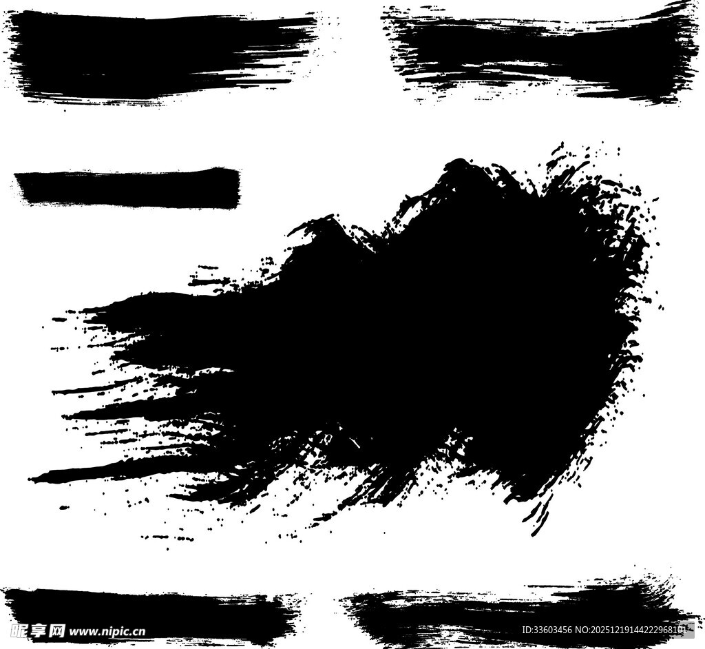 黑色笔触艺术素材
