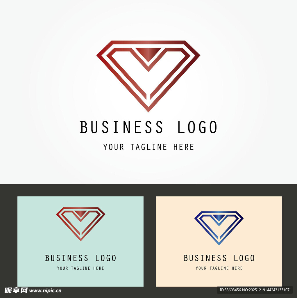 商务风格钻石形状企业标志