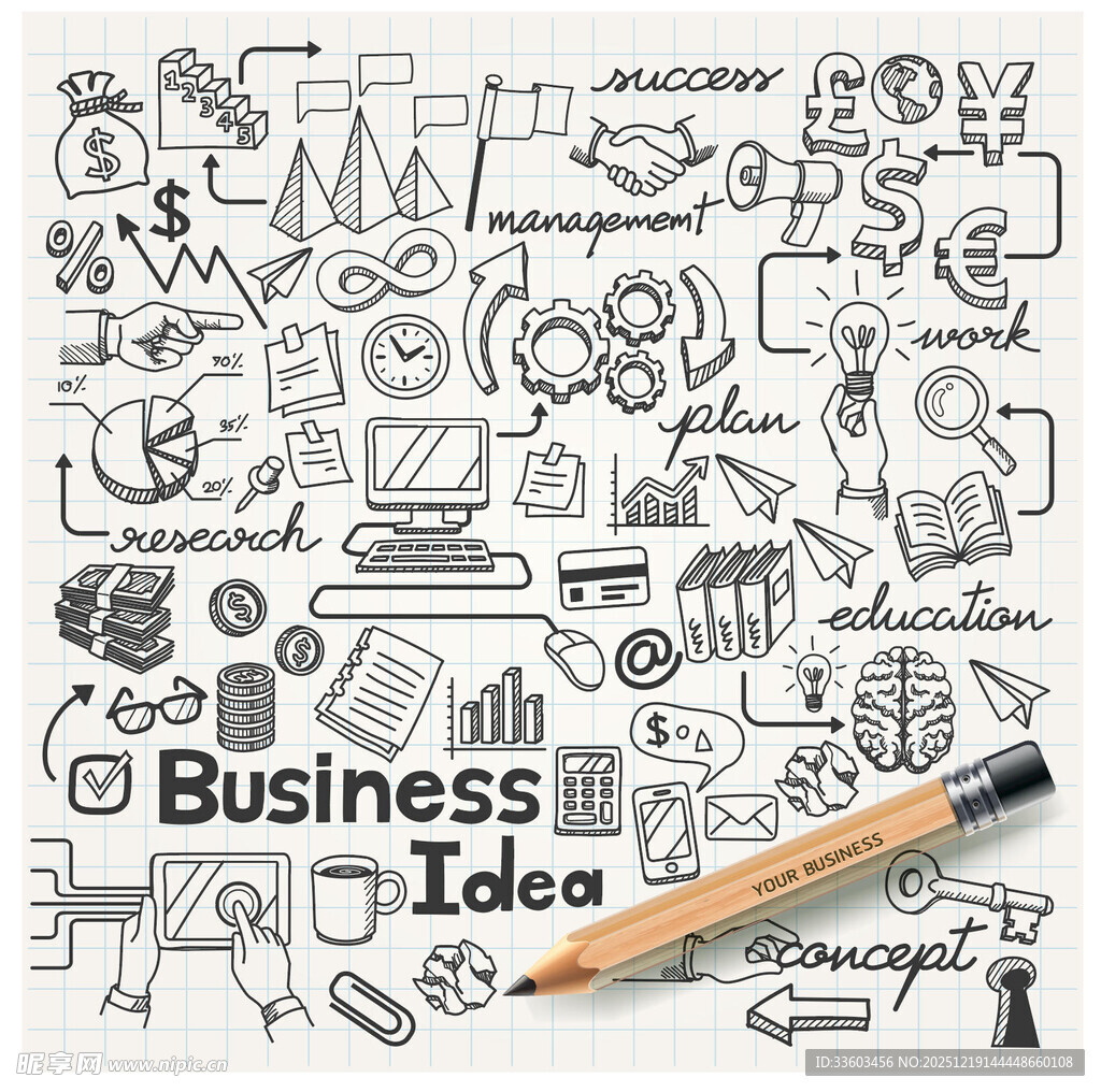 手绘商业创意元素集合