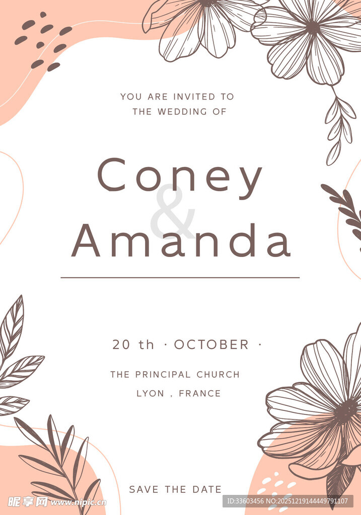 花卉婚礼请柬设计