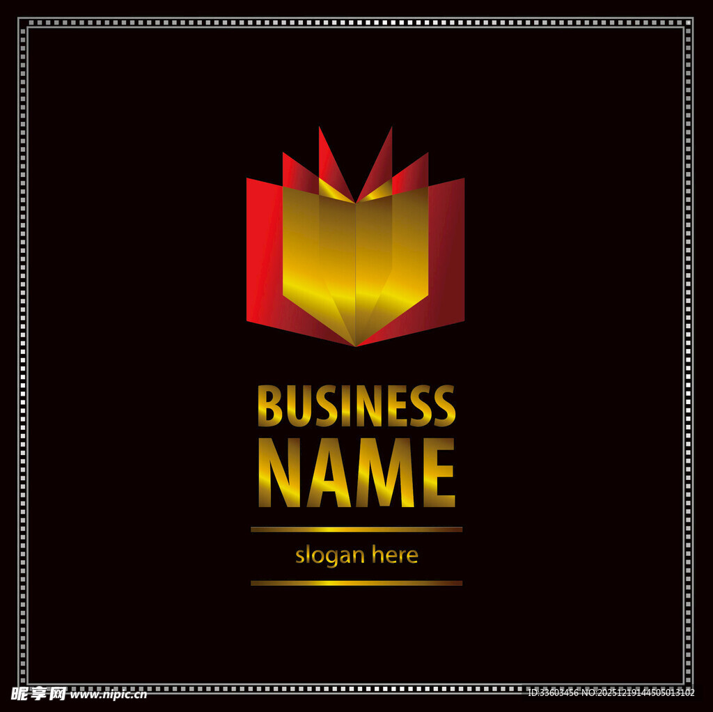 火焰书本商业标志设计