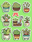 卡通植物贴纸
