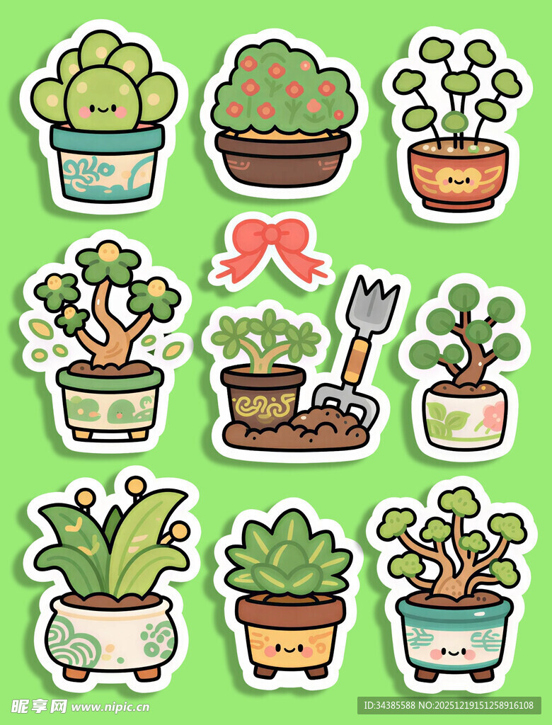 卡通植物贴纸