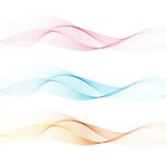 多彩飘逸波浪线条背景
