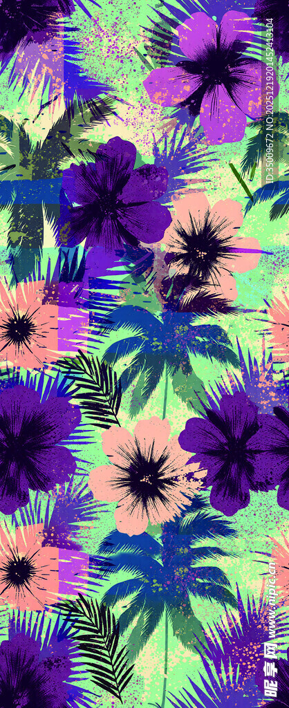 多彩花卉图案背景