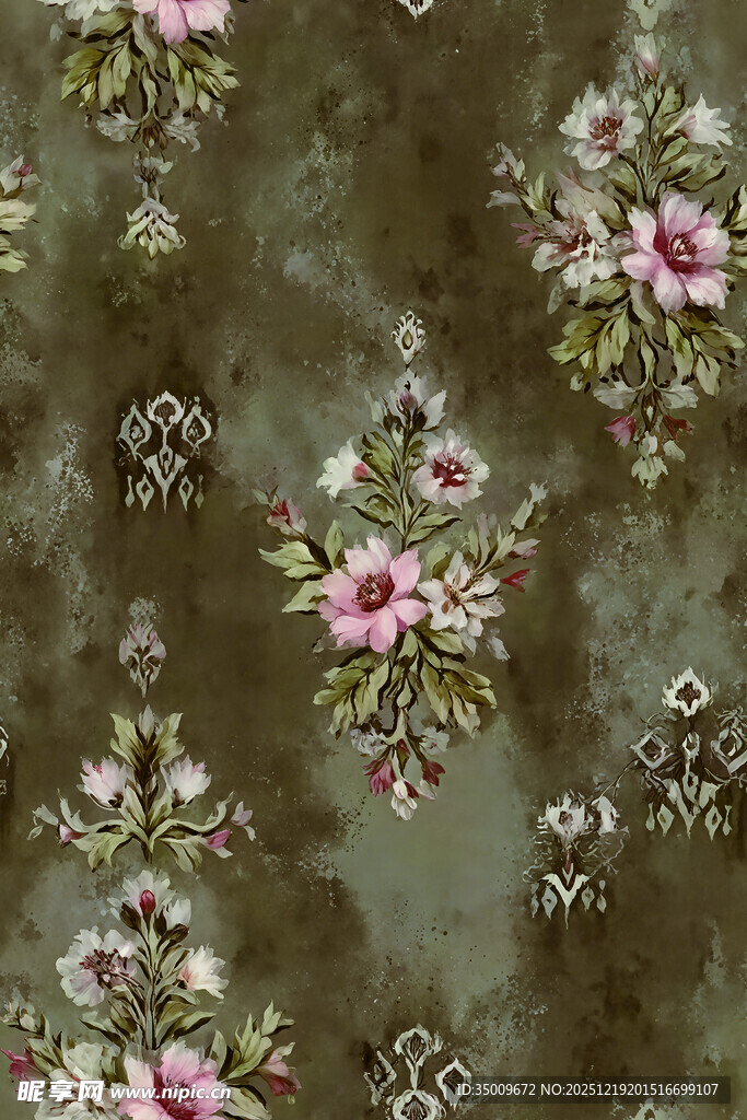 复古花卉图案壁纸