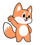 可爱小狐狸挥手示意插画