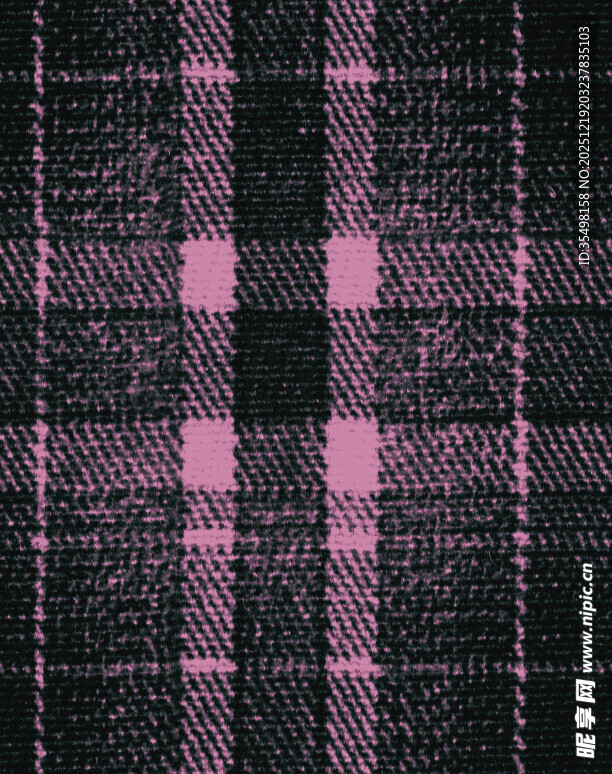 粉色黑色格纹织物纹理
