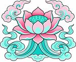 中式莲花祥云吉祥图案