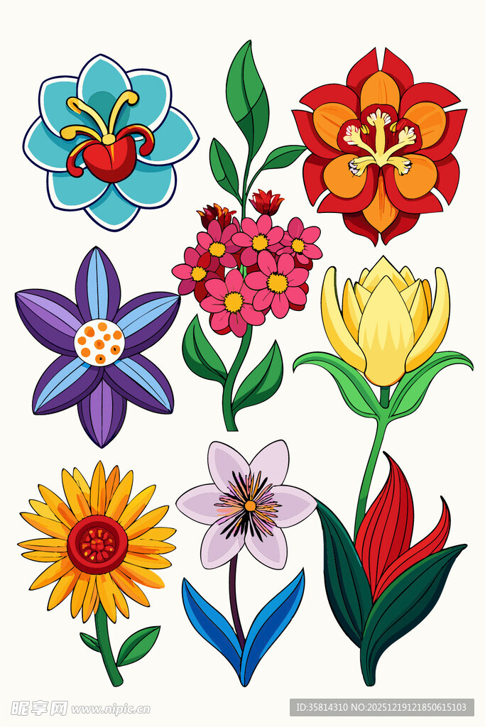 多彩手绘花卉图案集
