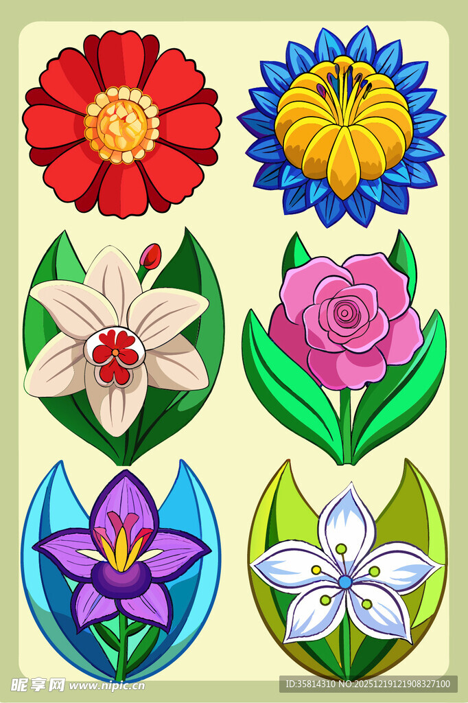 多彩花卉图案设计