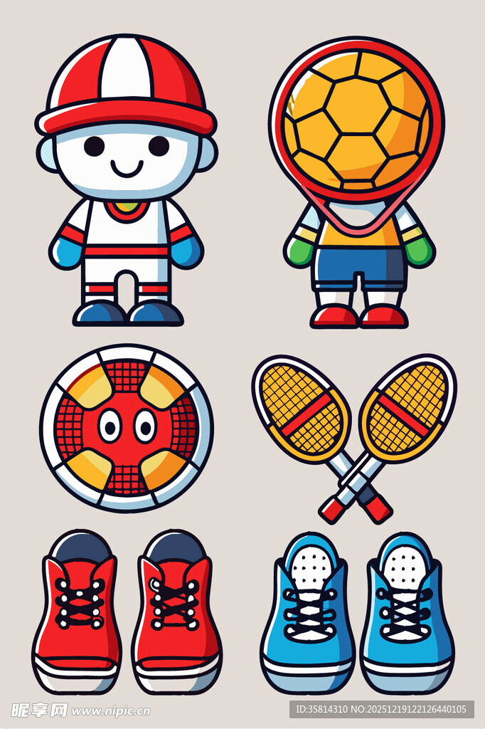 卡通运动装备与角色形象
