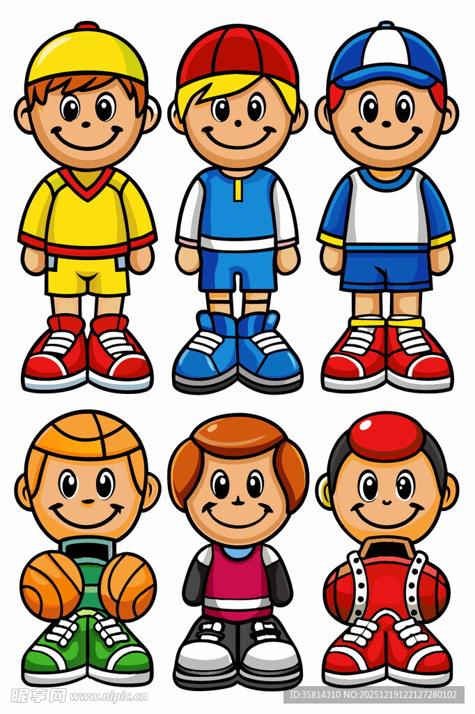 可爱运动风儿童卡通形象