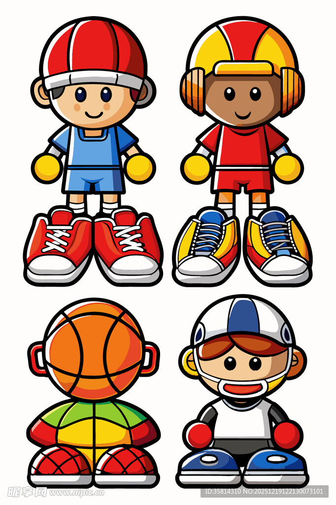 卡通运动男孩形象集合