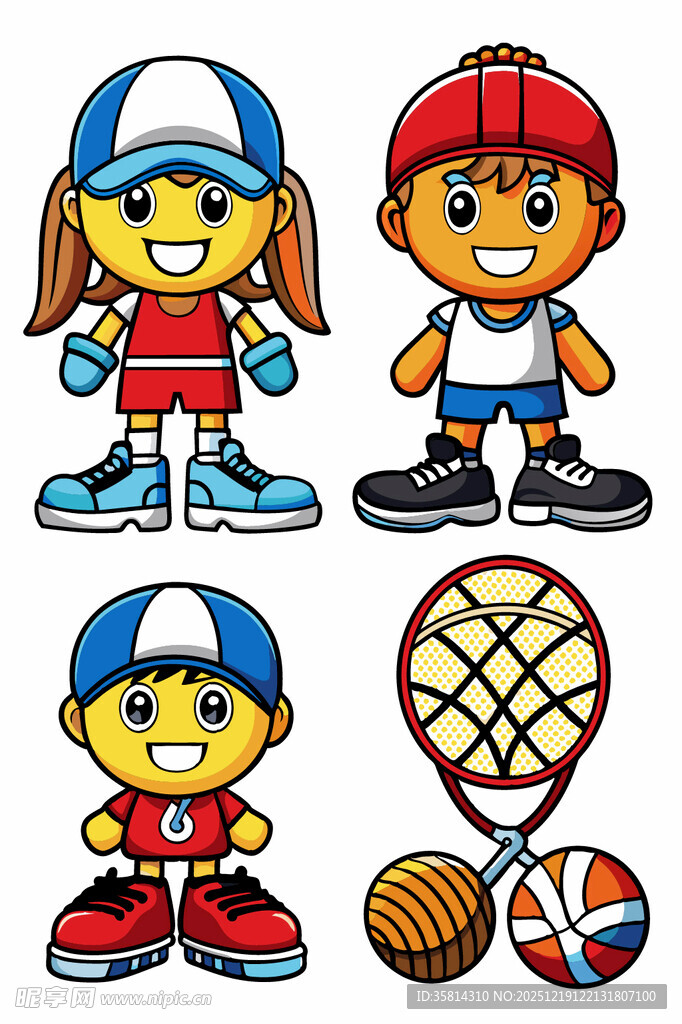 运动儿童与体育器材