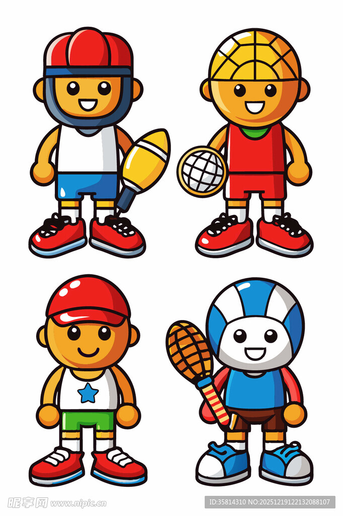 卡通运动儿童形象集合